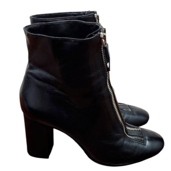 Schutz womens black leather zip bootie size 7 - Picture 2 of 14